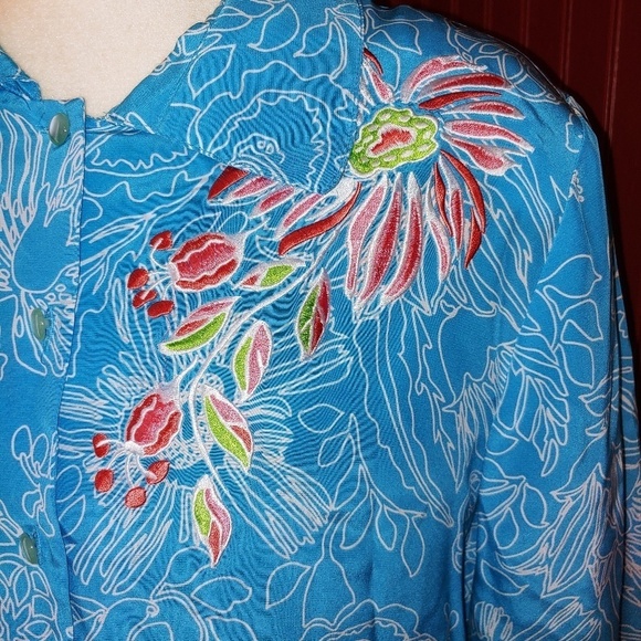Vintage 80's Bob Mackie Silk Blouse M - Picture 8 of 8